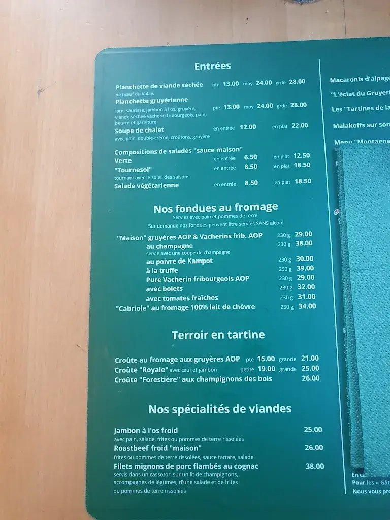 Menu_Le Gruyérien - Chêne-Bougeries_Chêne-Bougeries_image_2