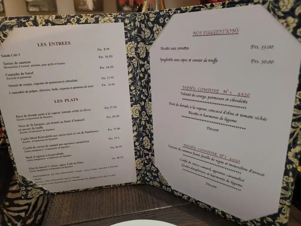 Café 9 restaurant in Pregny-Chambésy