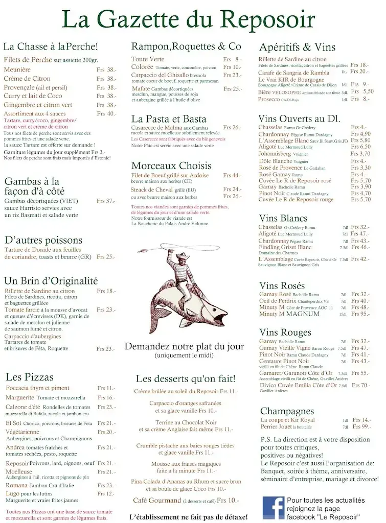Restaurant de la plage Le Reposoir_Pregny-Chambésy_menu_image_1