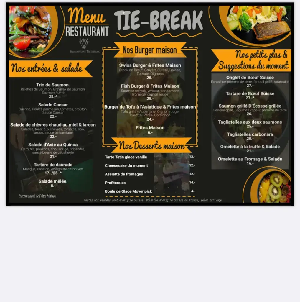 Menu_Restaurant le Tie-break_Pregny-Chambésy_image_3