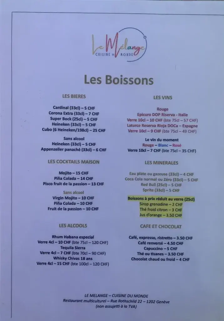 Restaurant Le Mélange - Cuisine du Monde ristorante a Genève