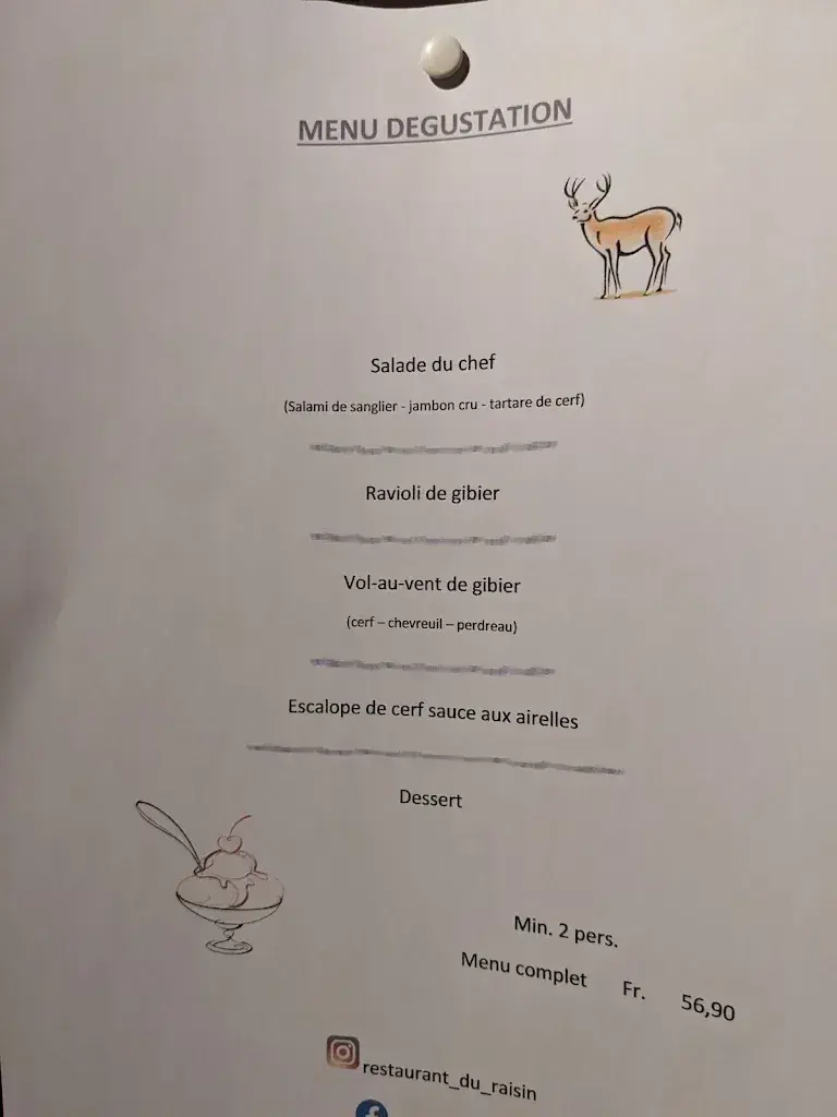 Menu_Restaurant du Raisin_La Chaux-de-Fonds_image_1