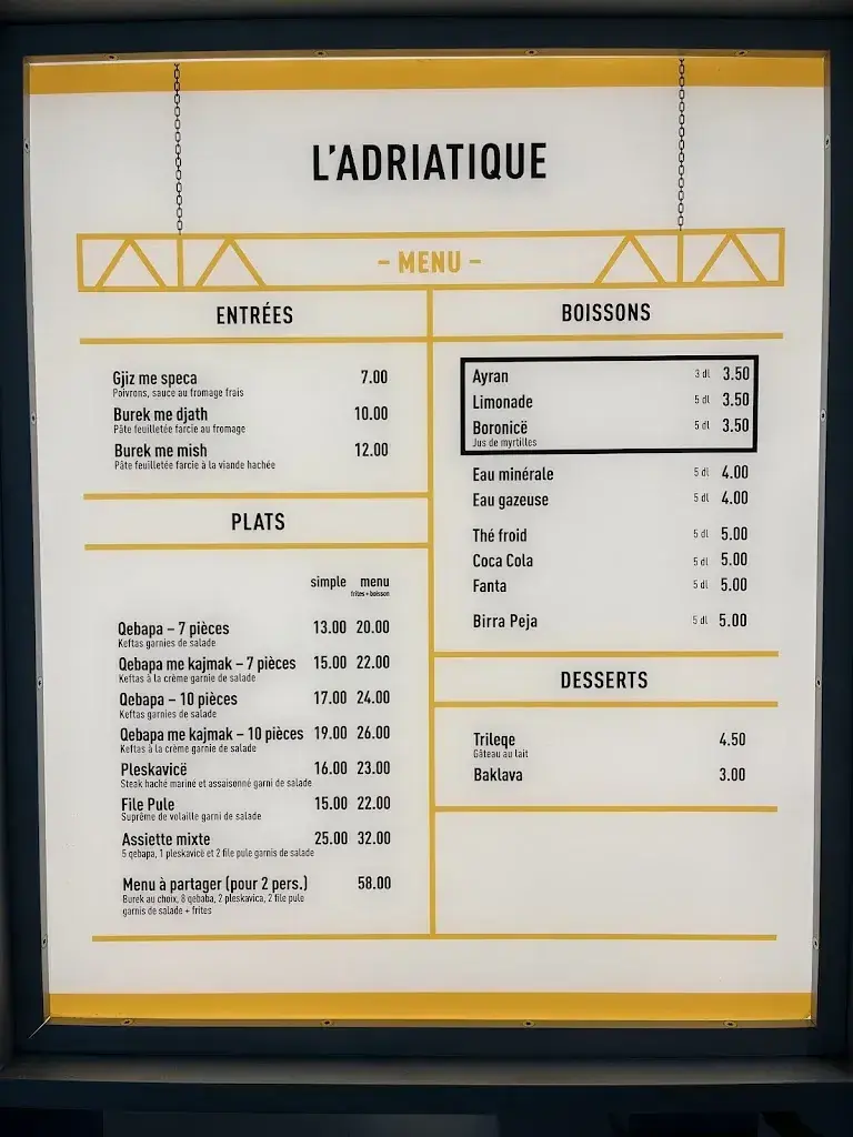 L'Adriatique restaurant à Petit-Lancy