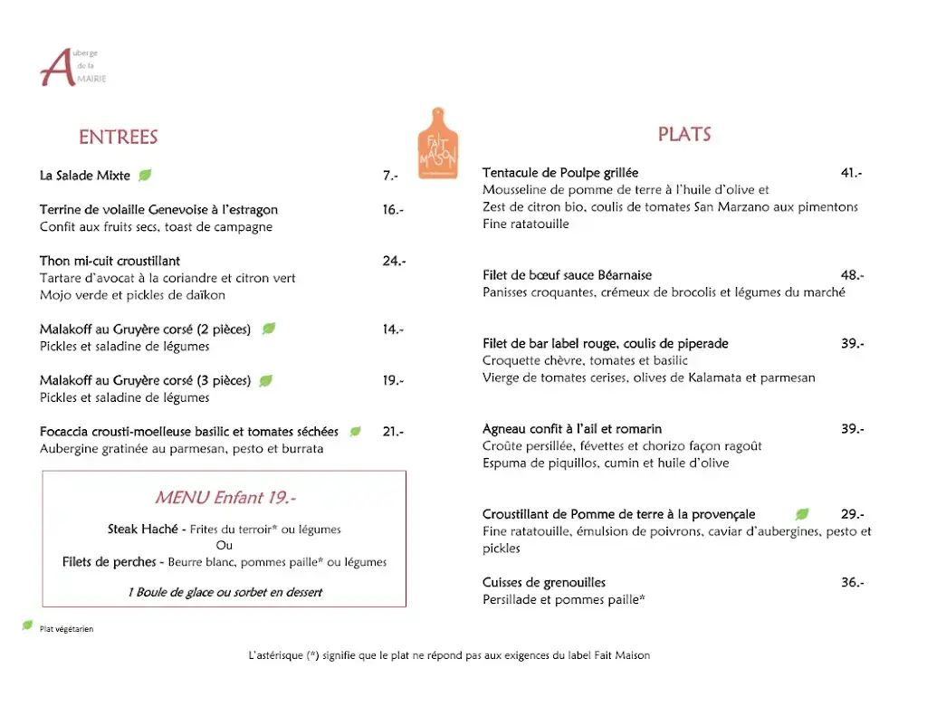Menu_Auberge de la Mairie_Vernier_imagen_3