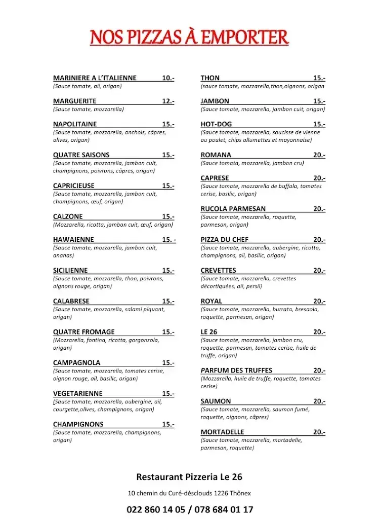 Restaurant Pizzeria Le 26_Thônex_menu_image_1