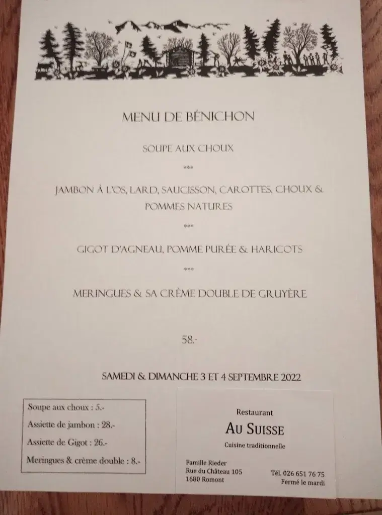Menu_Café Restaurant Au Suisse_Romont_image_1