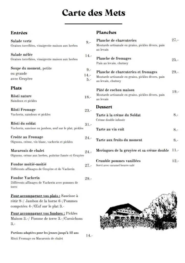Menü_Chalet du Soldat_Jaun_Bild_1