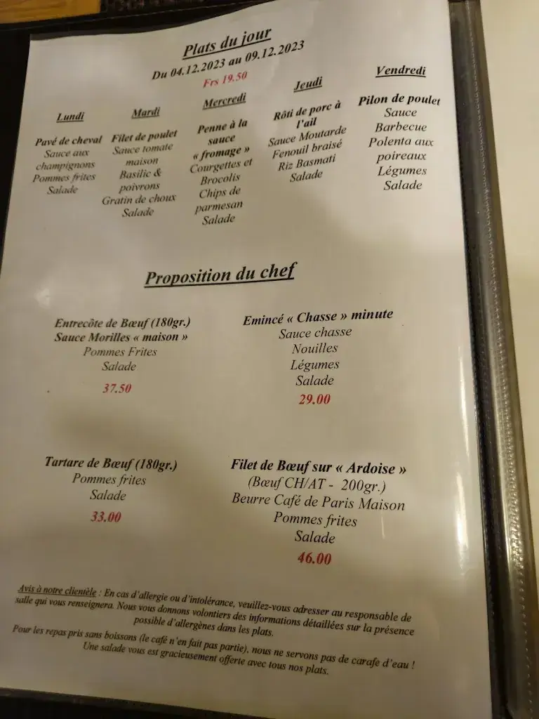 Menü_Restaurant du Nant d’Avril_Meyrin_Bild_3