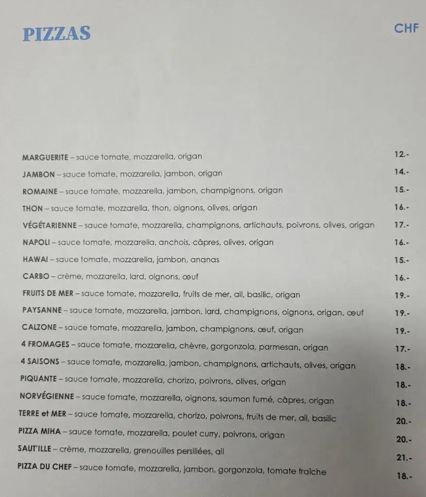 Menu_Restaurant Pizzeria Le Yacht chez Miha_Soyhières_image_1