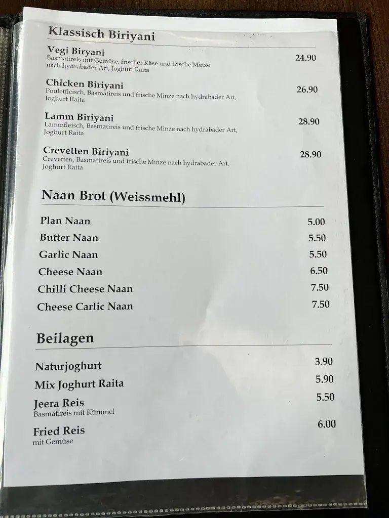 Menu_Indian Restaurant Luzern_Luzern_image_2