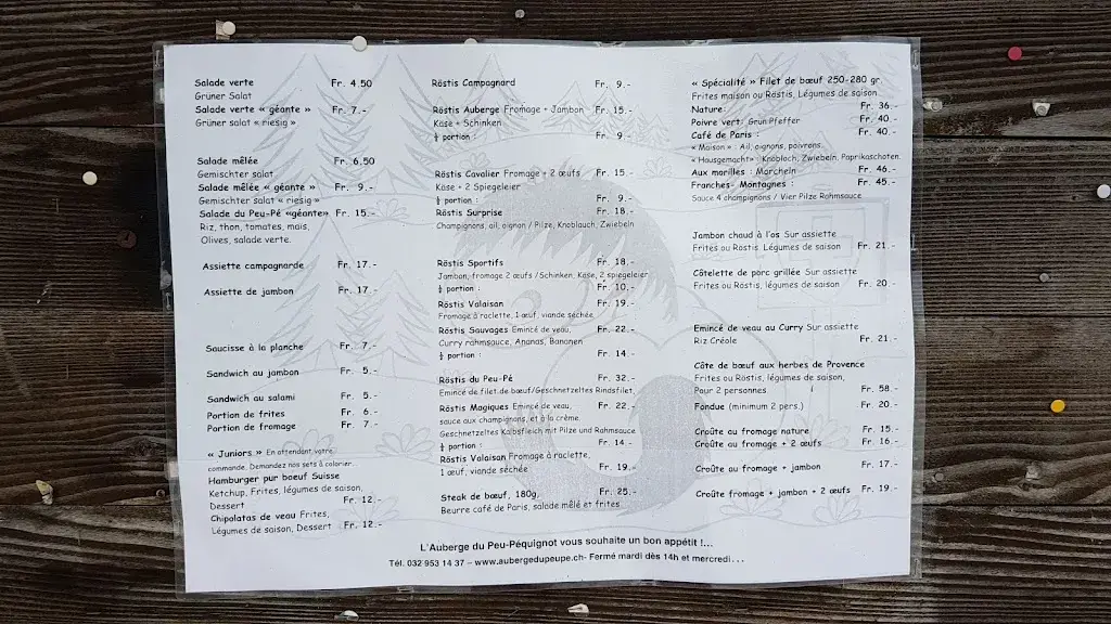 Hôtel Auberge du Peu-Péquignot_Le Noirmont_menu_image_1