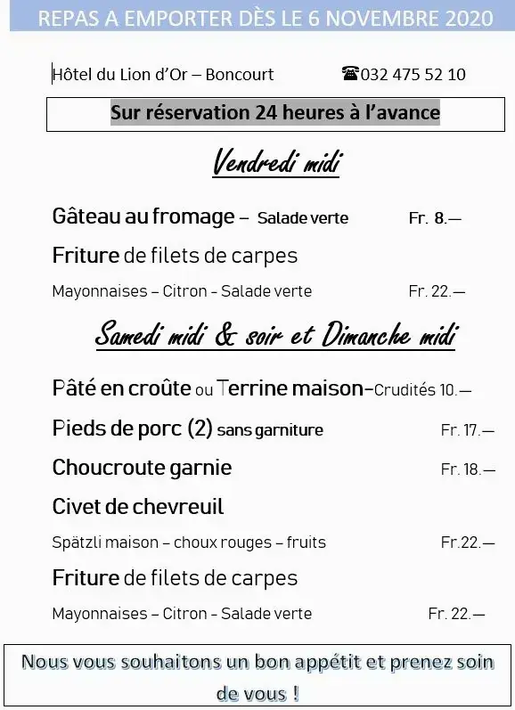 Restaurant du Lion d'Or ristorante a Boncourt