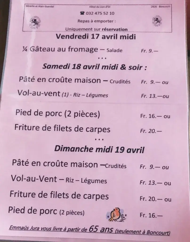 Menu_Restaurant du Lion d'Or_Boncourt_image_2
