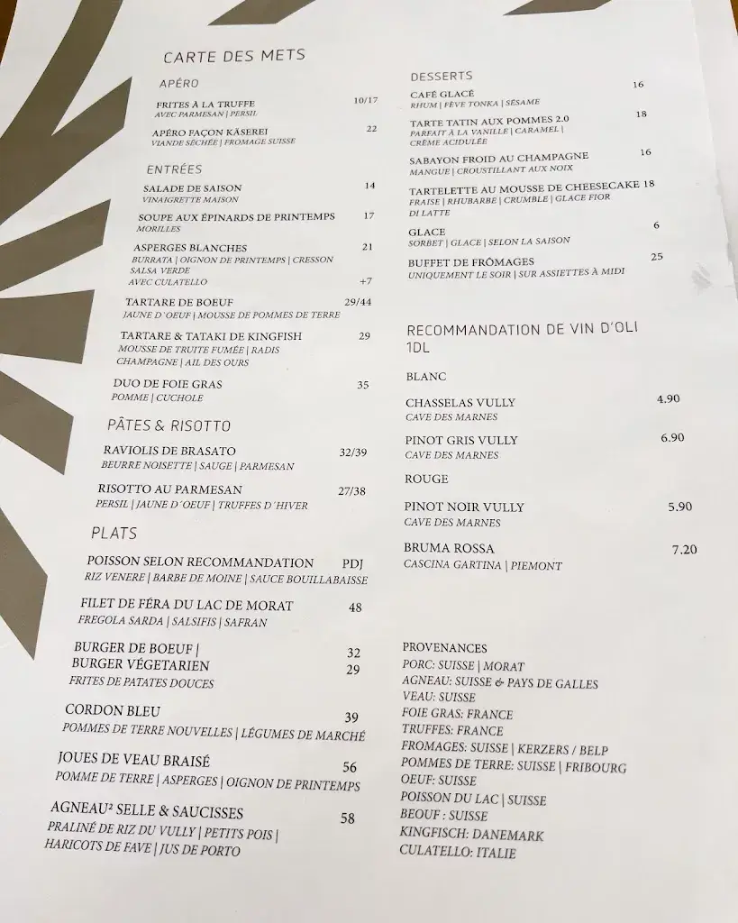 Menü_Käserei Murten - Restaurant & Bar_Murten_Bild_1