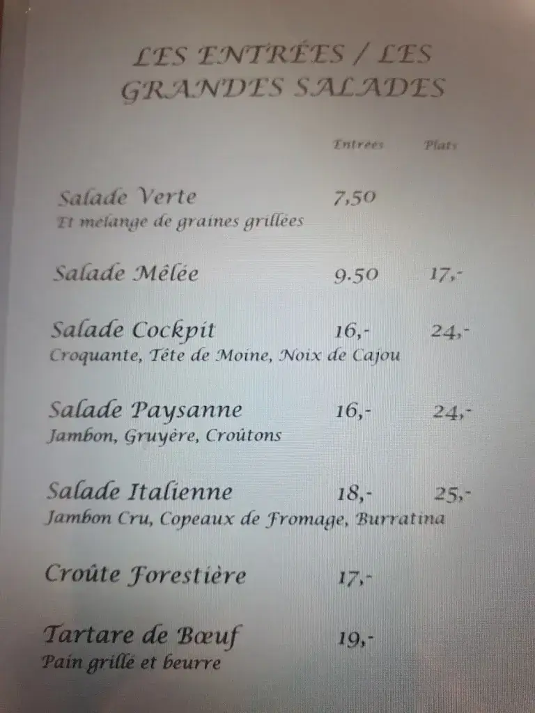 Menu_Le Cockpit Restaurant_Bressaucourt_image_3