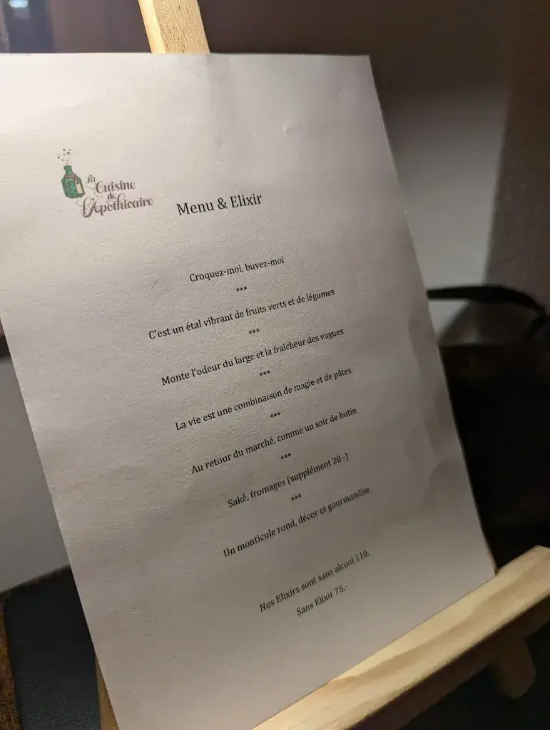 La cuisine de l'Apothicaire_Bonfol_menu_image_1