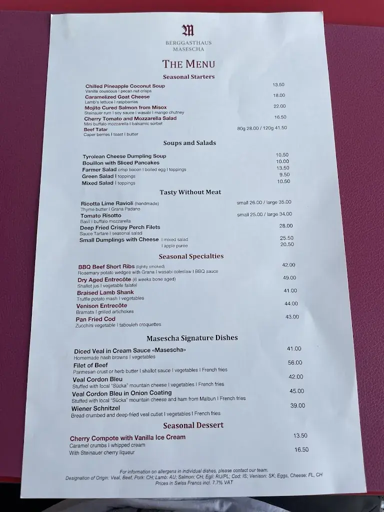 Menu_Berggasthaus Masescha_Liechtenstein_immagine_2