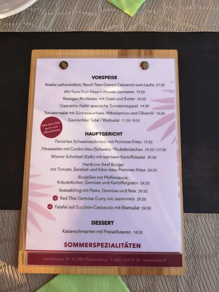 Menu_Restaurant Kainer_Liechtenstein_image_2