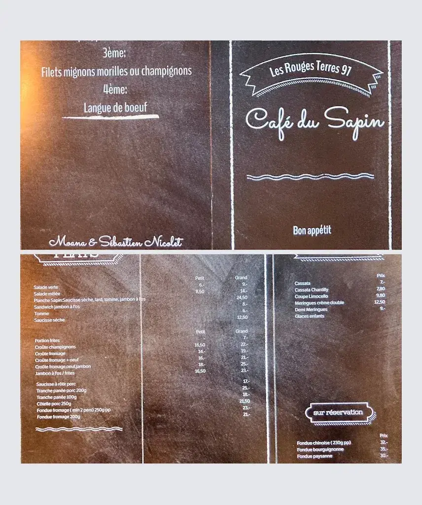 Café-restaurant du Sapin ristorante a Le Bémont