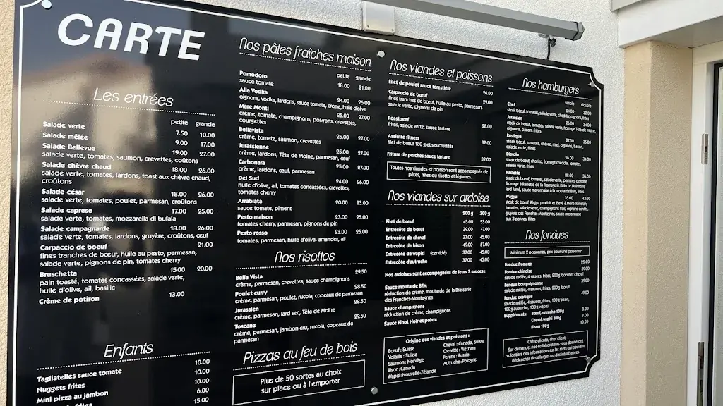 Menu_Bellevue Pizzeria Restaurant_Saignelégier_image_4