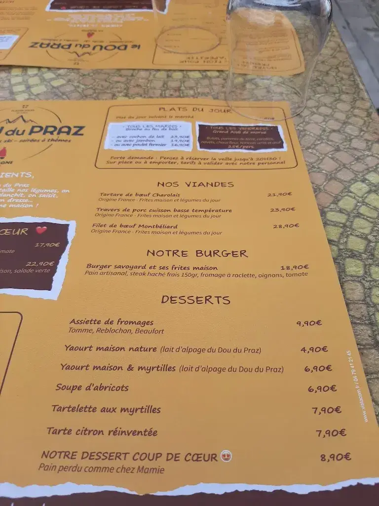 Menu_Restaurant Le Dou Du Praz_France_image_1