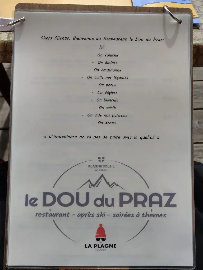 Menu_Restaurant Le Dou Du Praz_France_image_3