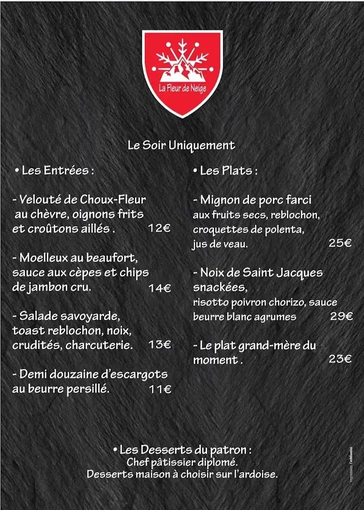Menu_La Fleur de Neige_France_image_2