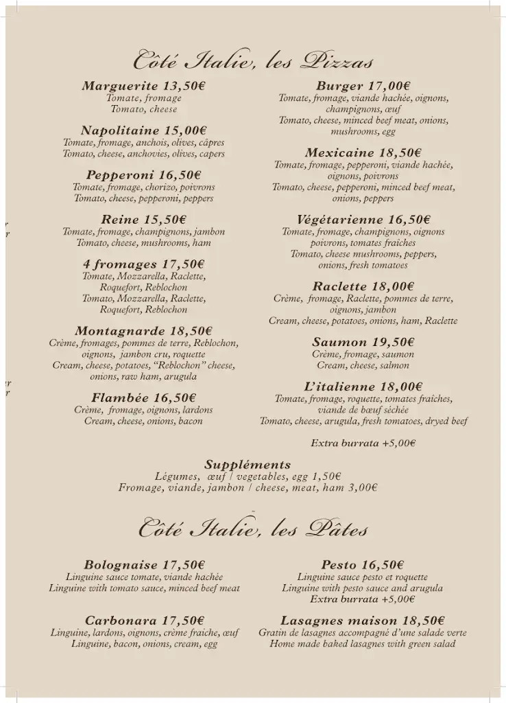 Menu_Brasserie - Pizzeria Le Vega_France_image_2