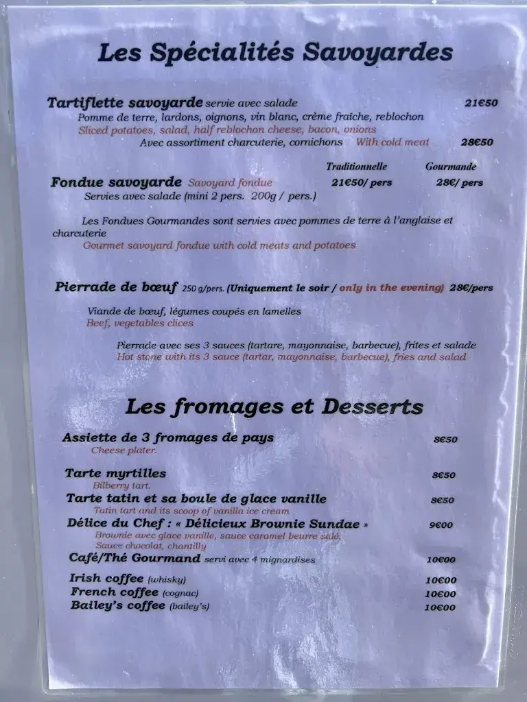 Menu_La Casa De L'ours_France_image_4