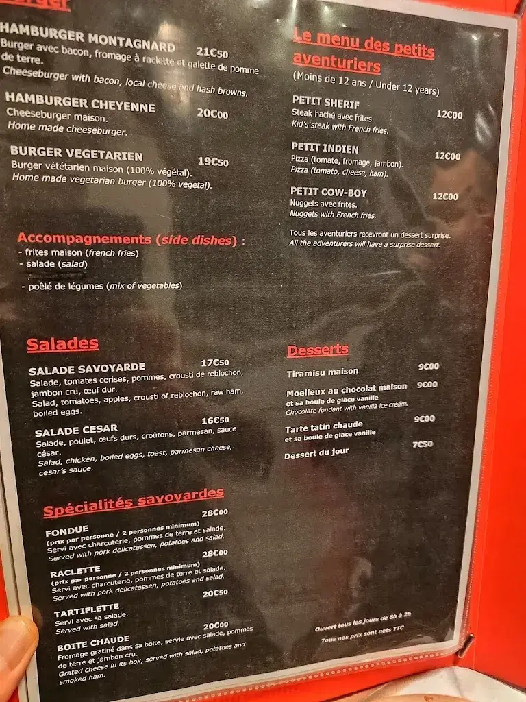 Menu_Cheyenne Café Bar/Restaurant_France_image_3