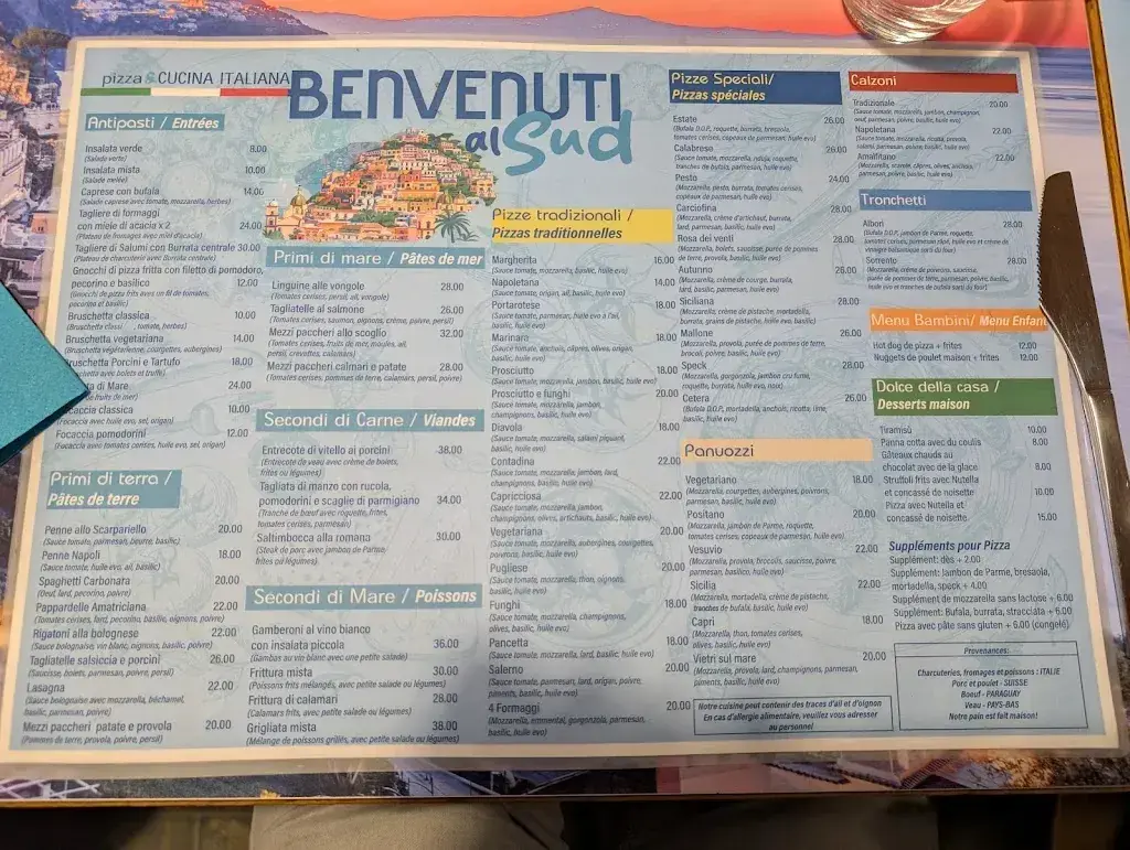 Restaurant Benvenuti al Sud_Tavannes_menu_image_1