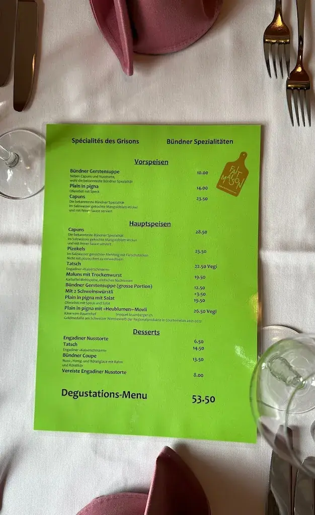 Menü_Hôtel Restaurant La Werdtberg_Reconvilier_Bild_3