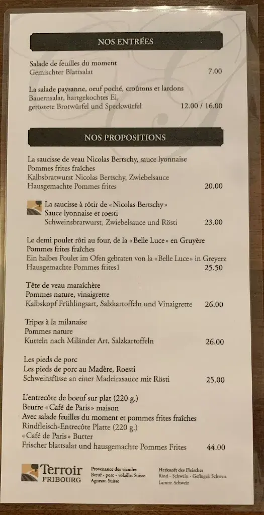 Menu_Café Du Gothard_Fribourg_image_2
