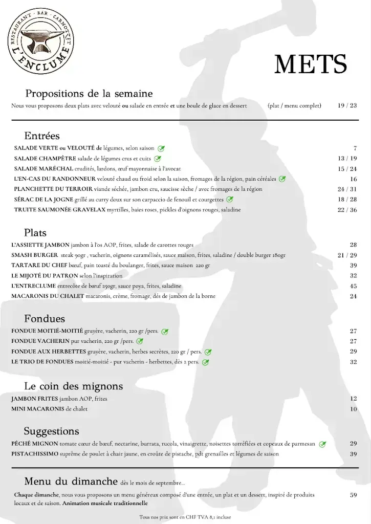 Menu_L'Enclume (Maréchal Ferrant)_Val-de-Charmey_imagen_3