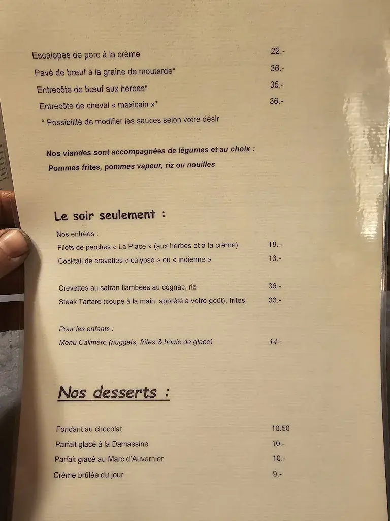 Restaurant de la Place restaurant à Valbirse