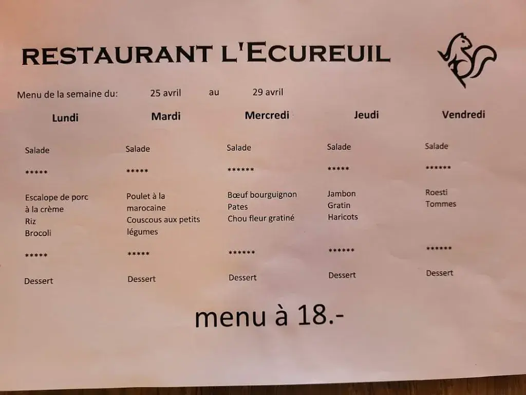 l'Ecureuil_La Chaux-de-Fonds_menu_image_1