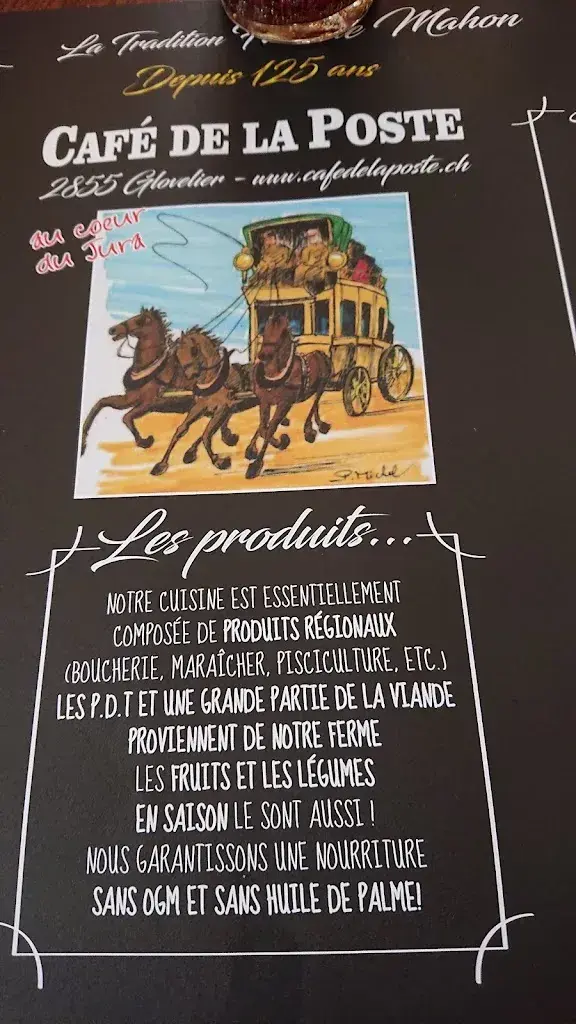 Menu_Café de la Poste_Glovelier_immagine_1