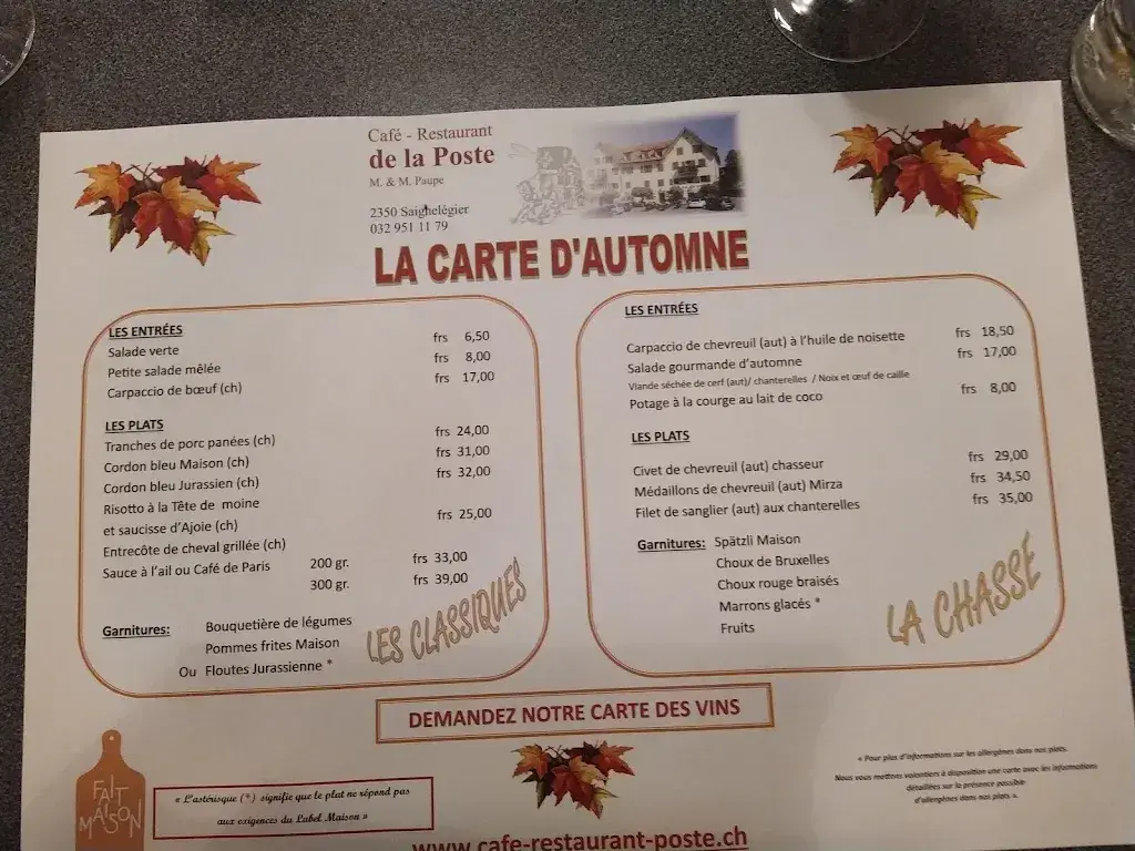 Café Restaurant de la Poste_Saignelégier_menu_image_1