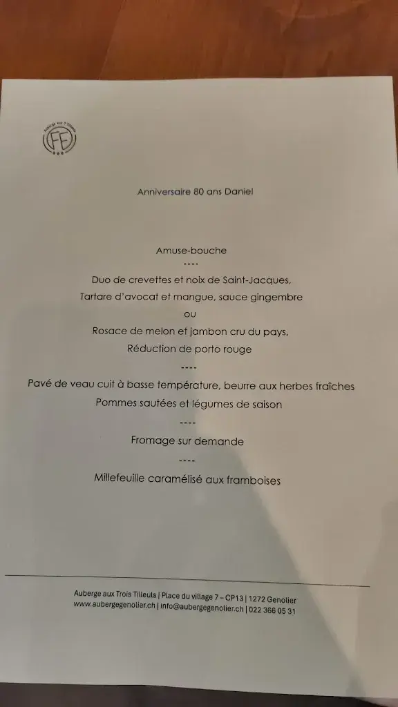 Menu_Auberge Aux 3 Tilleuls_Genolier_image_2