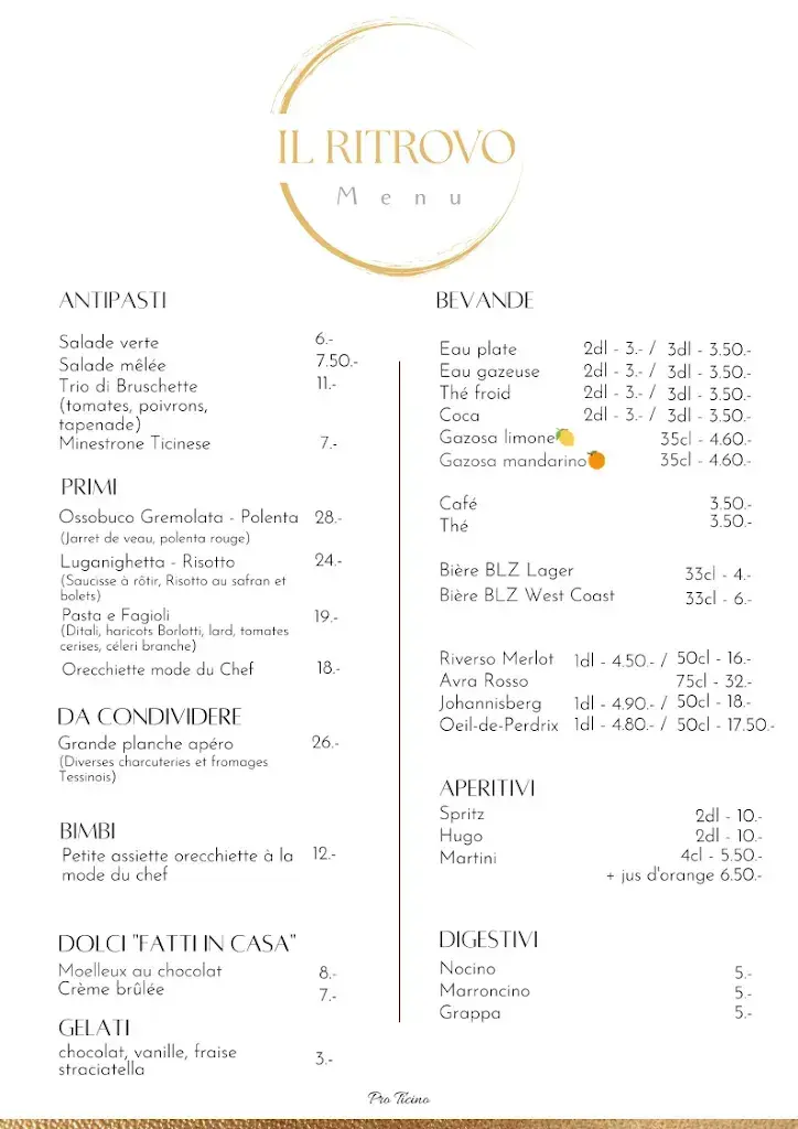Pro Ticino, Il Ritrovo_Tavannes_menu_image_1