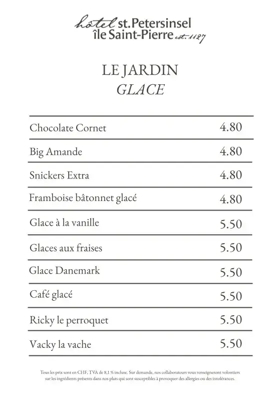 Le Jardin - Hotel St. Petersinsel_Erlach_menu_image_1