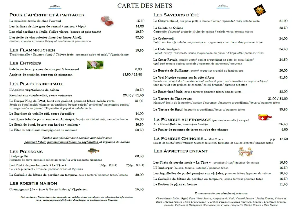 Restaurant-Auberge de la Tène_Marin-Epagnier_menu_image_1