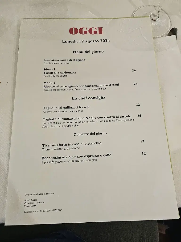 Menu_Ristorante Bindella Fribourg_Fribourg_image_1