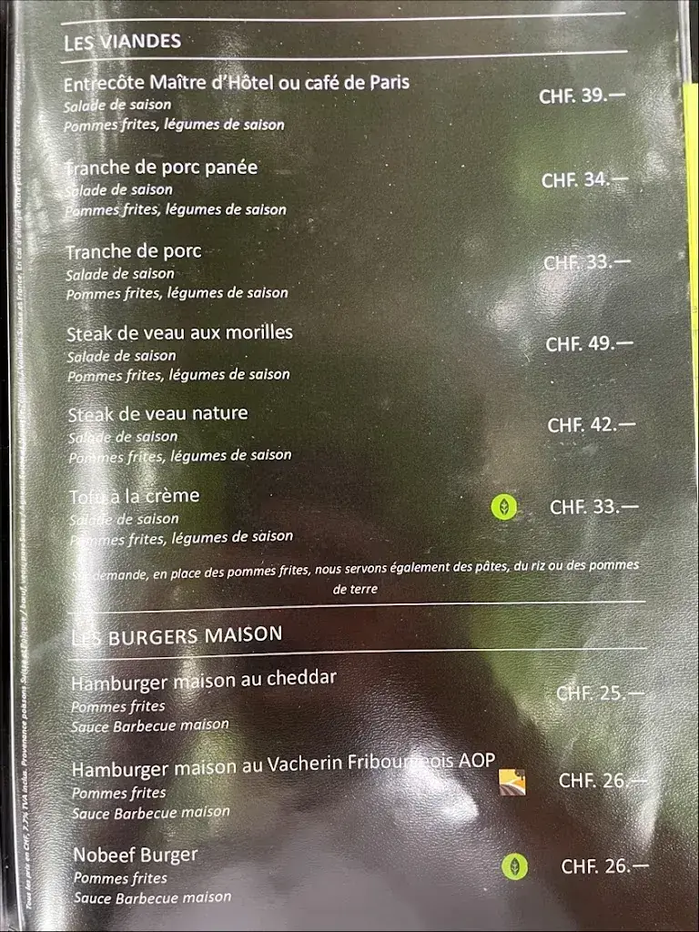 Hôtel Restaurant Cave Bel-Air_Bas-Vully_menu_image_1