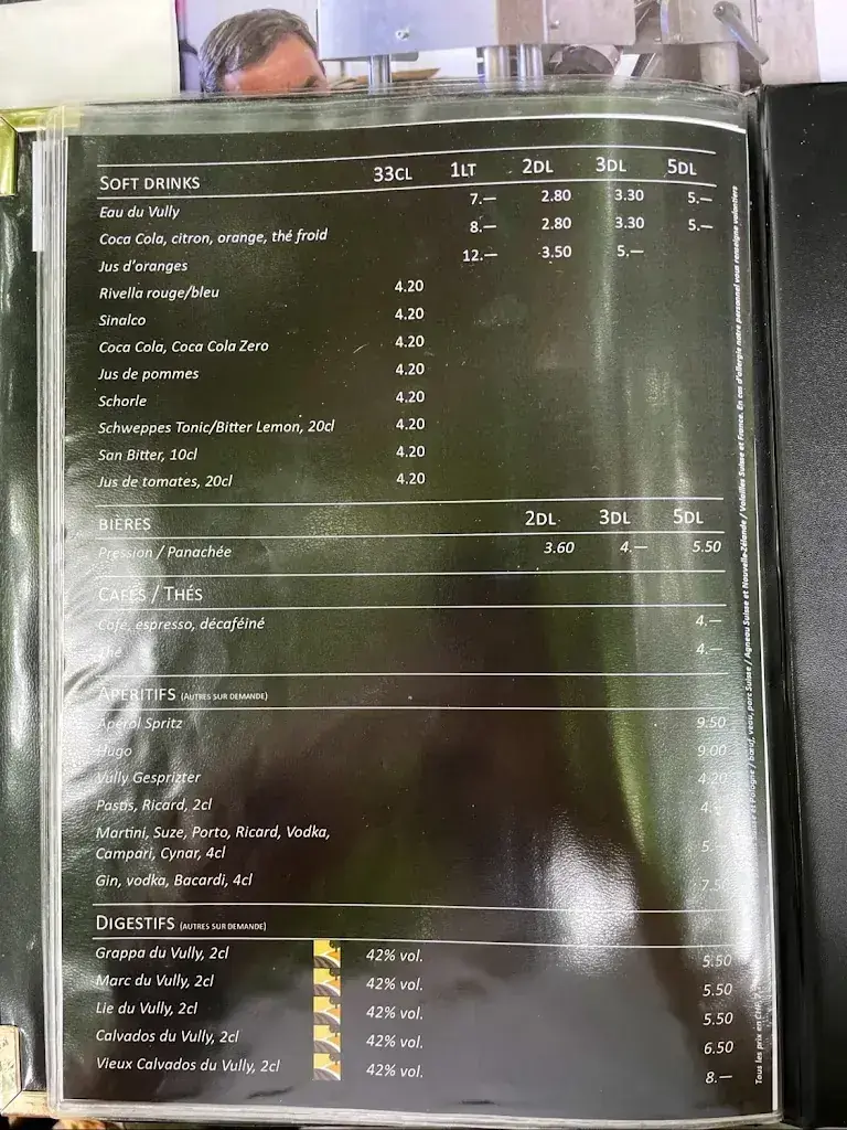 Menu_Hôtel Restaurant Cave Bel-Air_Bas-Vully_image_2