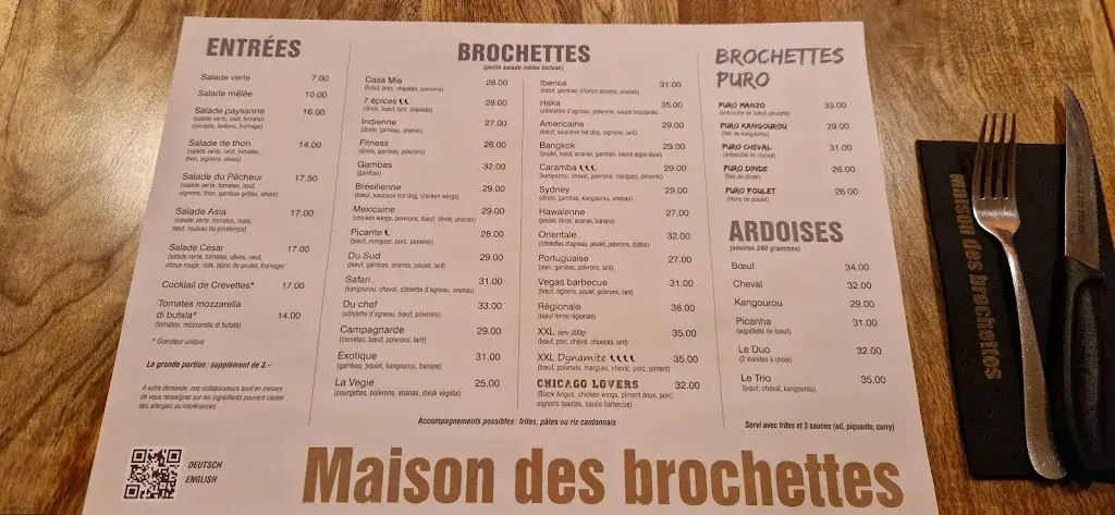 Menu_Maison des Brochettes_Delémont_image_1