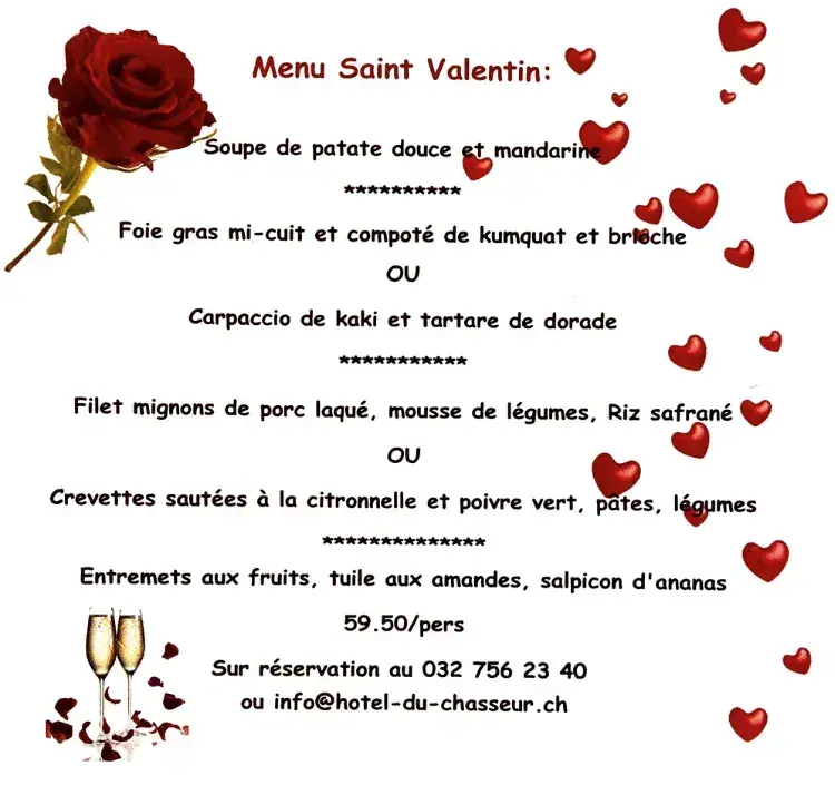 Menü_Hôtel-Restaurant du Chasseur_Enges_Bild_1