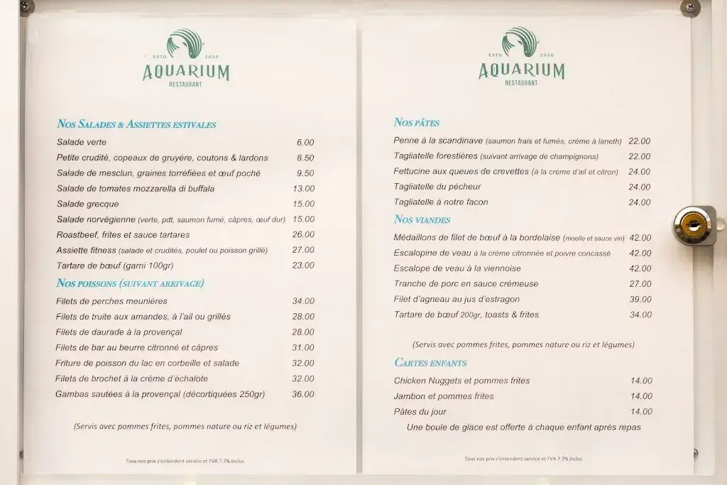 Restaurant Aquarium_Le Landeron_menu_image_1