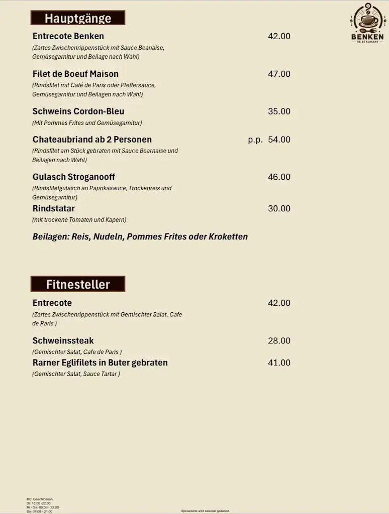 Restaurant Benken_Steg_menu_image_1