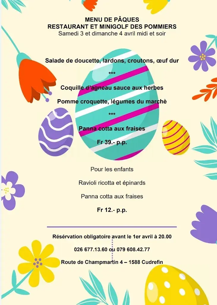 Menu_Restaurant et Minigolf des Pommiers_Cudrefin_image_2